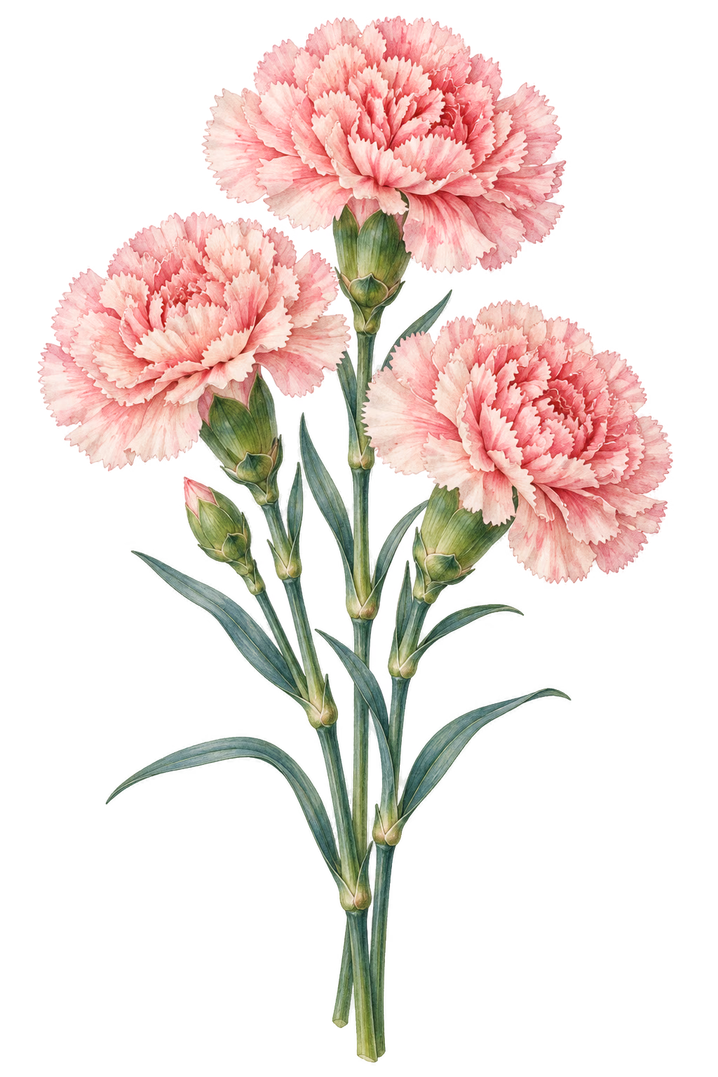 Carnation botanical illustration