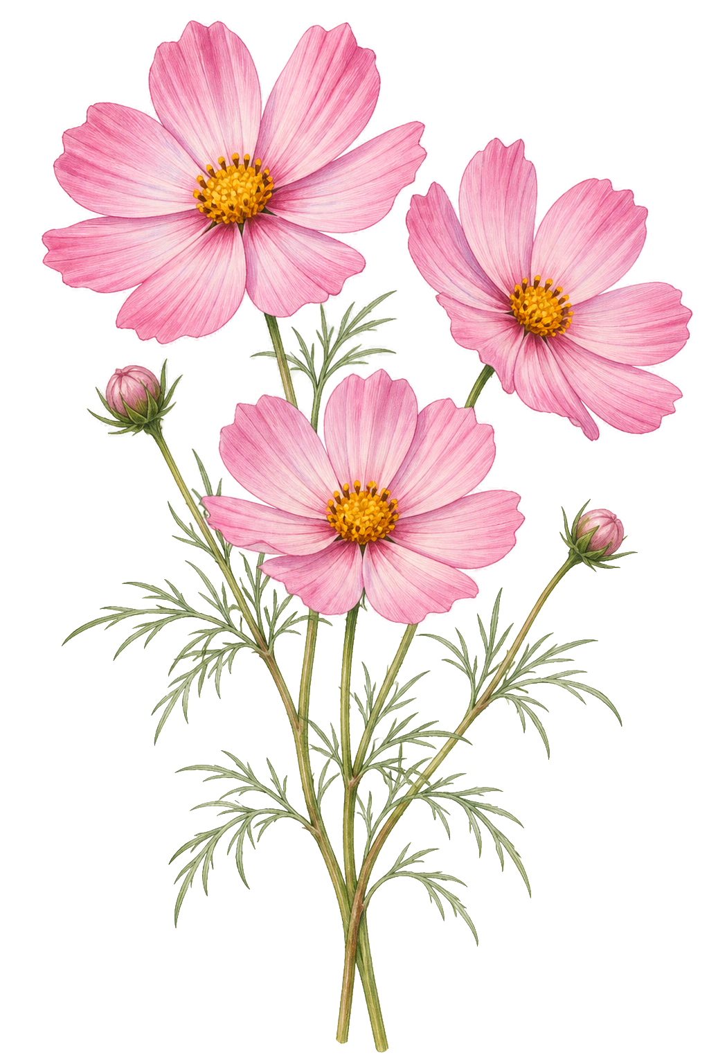 Cosmos botanical illustration