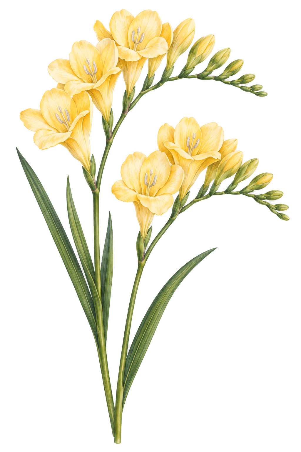 Freesia botanical illustration