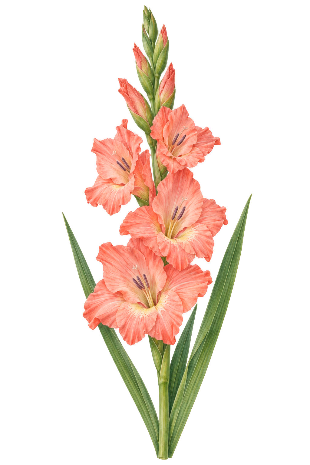 Gladiolus botanical illustration