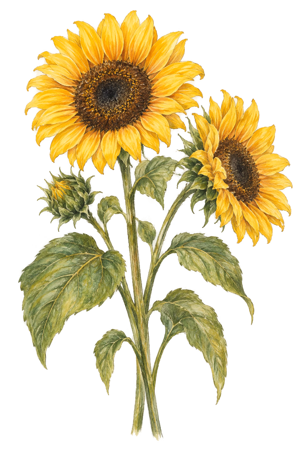 Sunflower botanical illustration